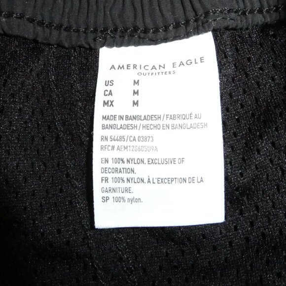 American Eagle Unisex Black Mesh Lined Shorts - Black - Picture 6 of 8